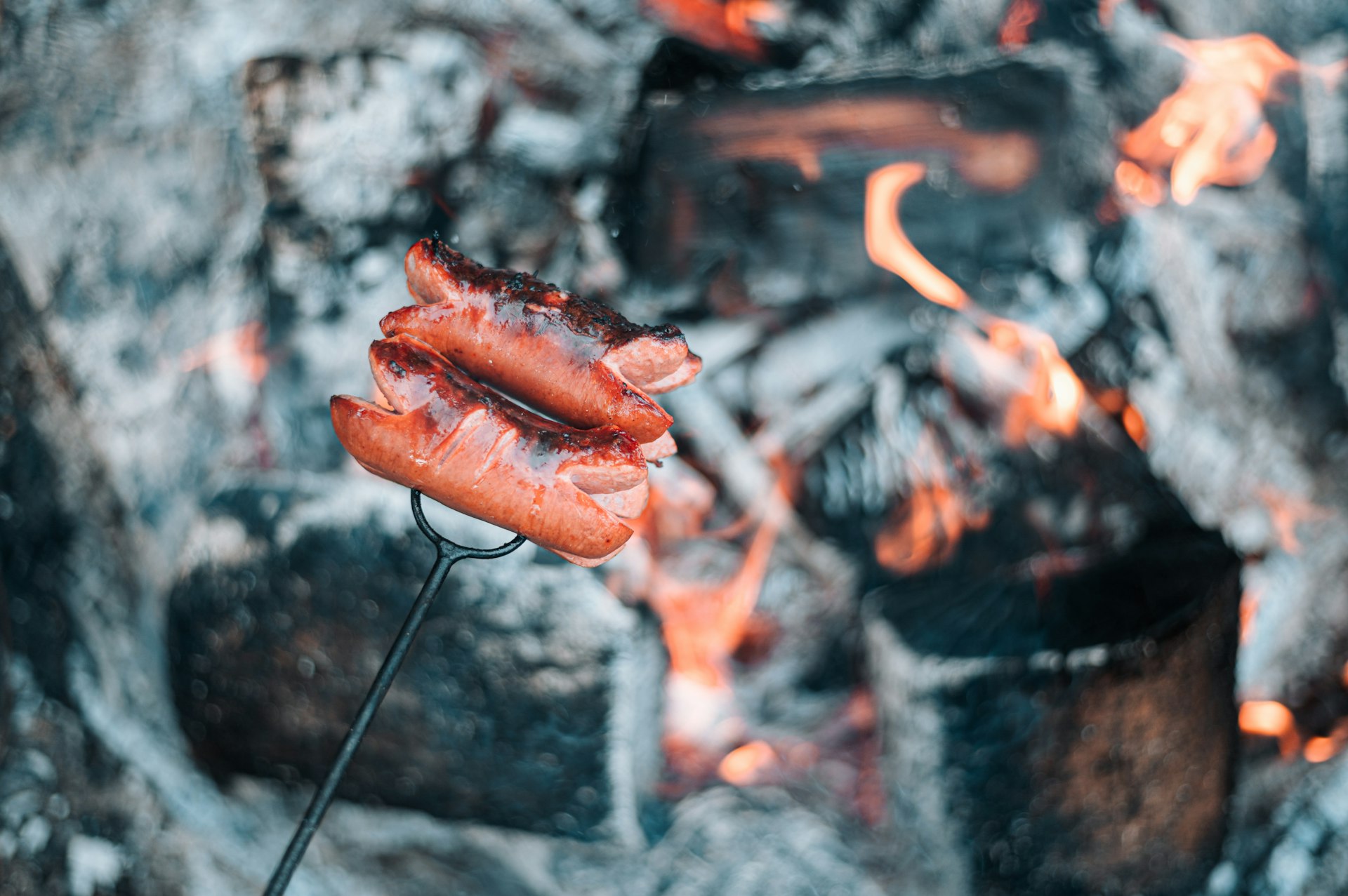 a close-up of a fire